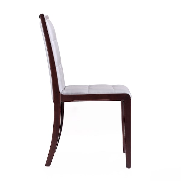 Manhattan Comfort Executor Dining Chairs (Set of Two) in Silver and Walnut - DC003-SV