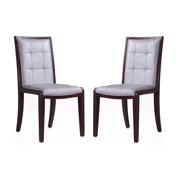 Manhattan Comfort Executor Dining Chairs (Set of Two) in Silver and Walnut - DC003-SV