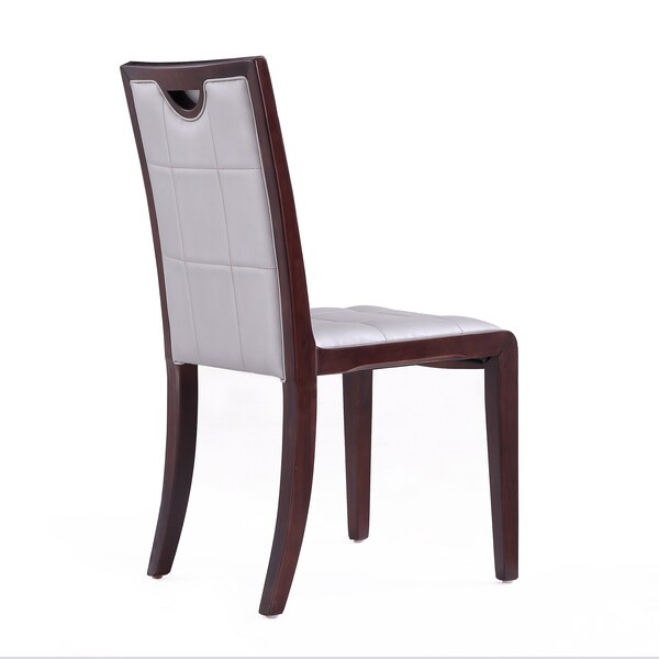 Manhattan Comfort Executor Dining Chairs (Set of Two) in Silver and Walnut - DC003-SV