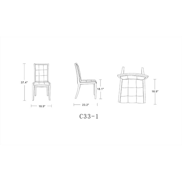 Manhattan Comfort Executor Dining Chairs (Set of Two) in Silver and Walnut - DC003-SV