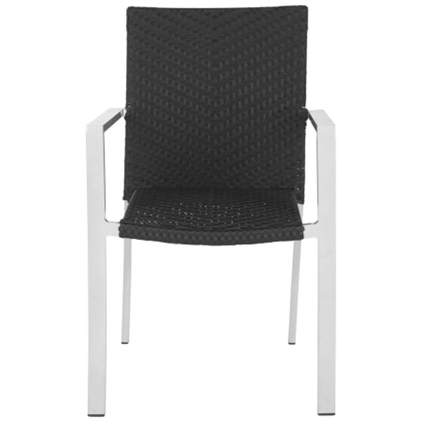 Safavieh Cordova Indoor-Outdoor Stacking Arm Chair, Black - 35 x 22.8 x 22 in. - FOX5206A-SET2