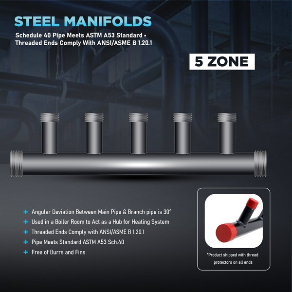 Everflow Manifold 1-1/4’’ Base Steel - SH5-1434-6