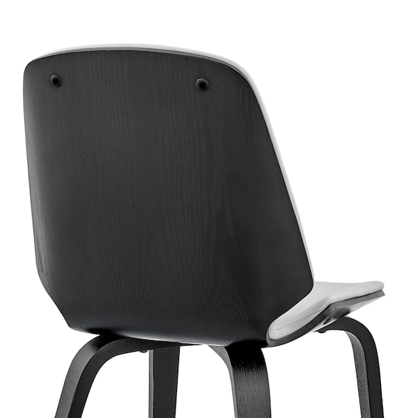 Armen Living Brinley Gray Faux Leather and Black Wood Dining Room Accent Chair - LCBNSIBLGR