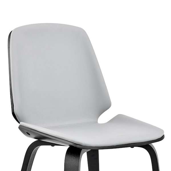 Armen Living Brinley Gray Faux Leather and Black Wood Dining Room Accent Chair - LCBNSIBLGR