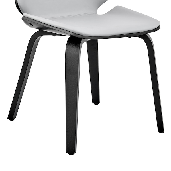 Armen Living Brinley Gray Faux Leather and Black Wood Dining Room Accent Chair - LCBNSIBLGR