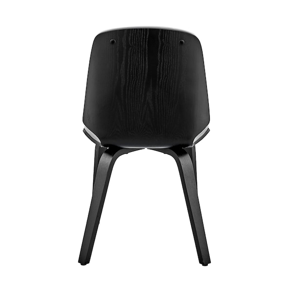 Armen Living Brinley Gray Faux Leather and Black Wood Dining Room Accent Chair - LCBNSIBLGR