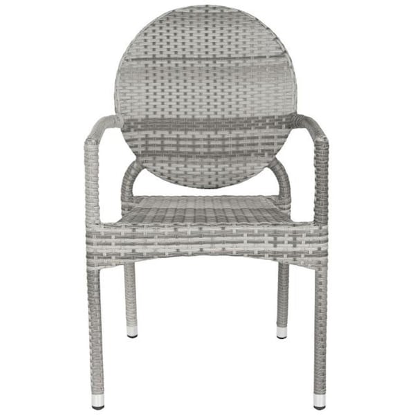 Safavieh Valdez Arm Chair Stackable Grey- Grey - 34.6 x 22.4 x 21 in. - FOX5205B-SET2