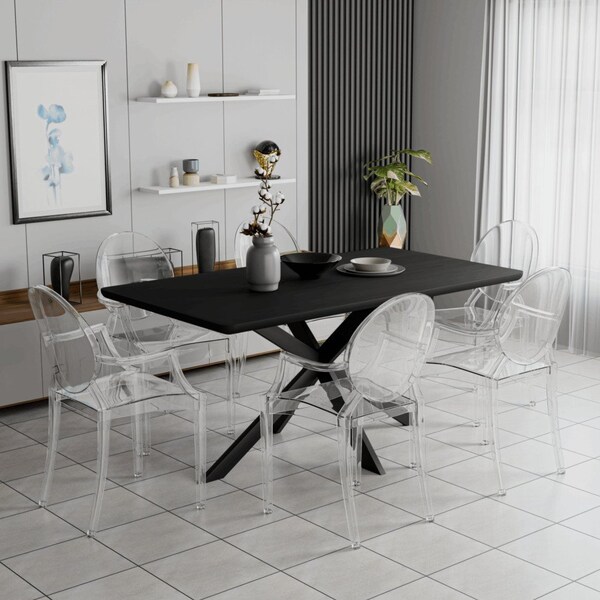 Leisuremod Carroll Modern Acrylic Chair, Clear, 2PK - GC22CL2