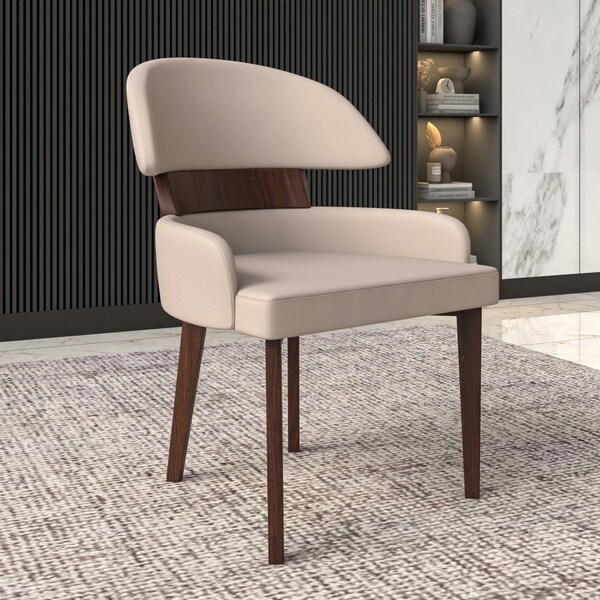Leisuremod Ethos Collection Modern Wooden Dining Chair in Taupe - EDC50TP