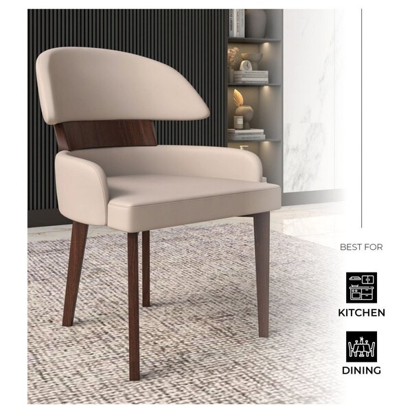 Leisuremod Ethos Collection Modern Wooden Dining Chair in Taupe - EDC50TP