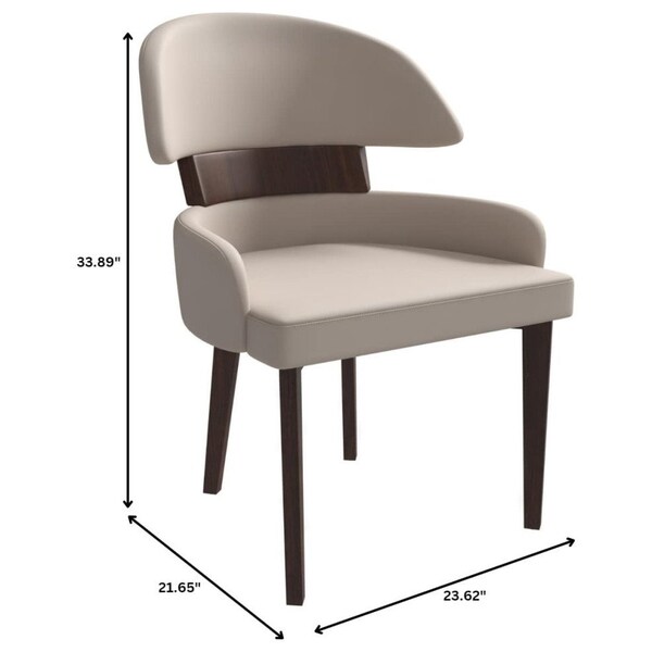 Leisuremod Ethos Collection Modern Wooden Dining Chair in Taupe - EDC50TP