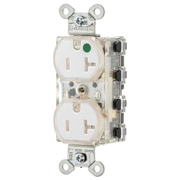 Hubbell Extra Heavy Duty Hospital Grade SNAPConnect Receptacle - SNAP8300WLTR