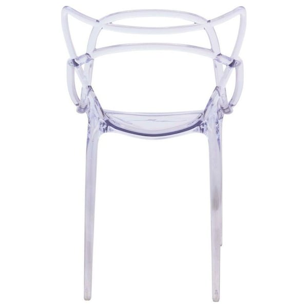 Leisuremod Milan Modern Wire Design Chair, Clear, 2PK - MW17CL2