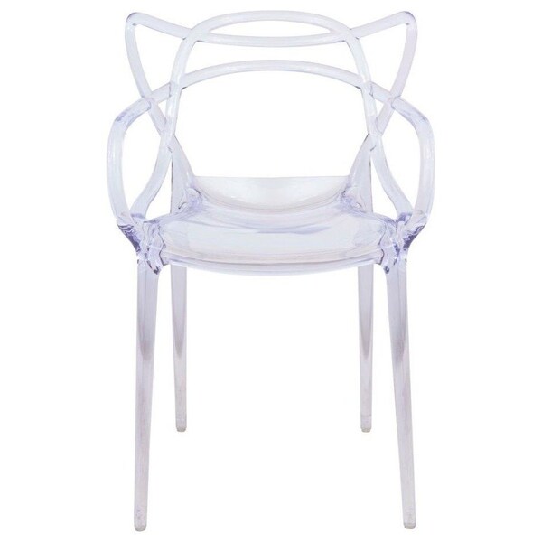 Leisuremod Milan Modern Wire Design Chair, Clear, 2PK - MW17CL2