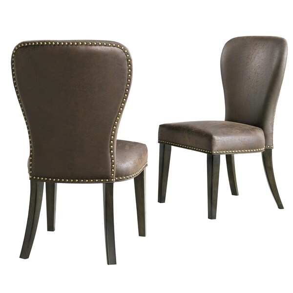 Alaterre Furniture Savoy Upholstered Dining Chairs, Espresso (Set of 2) - ANSV01PDC