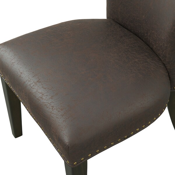 Alaterre Furniture Savoy Upholstered Dining Chairs, Espresso (Set of 2) - ANSV01PDC