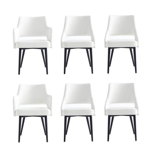 Manhattan Comfort 6-Piece Tremont Dining Chair in White - 6-DC104-WH