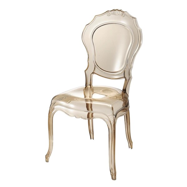 Propation F-SF013-2 Colored Plastic Armless Chair, Amber - Set of 2 - PR3002391