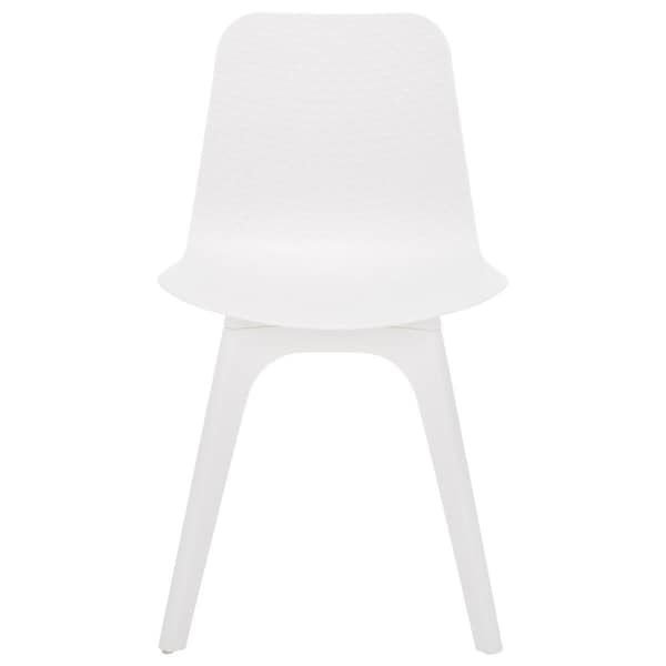 Safavieh 17.5 x 18.3 x 31.5 in. Damiano Molded Plastic Dining Chair - White, 2PK - SFV6901A-SET2