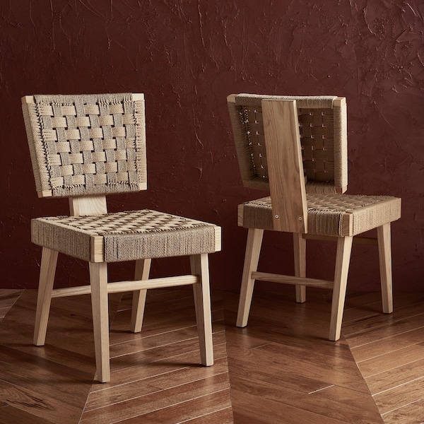 Safavieh 18.9 x 23.9 x 34.6 in. Susanne Woven Dining Chair, Natural, 2PK - SFV4121B-SET2