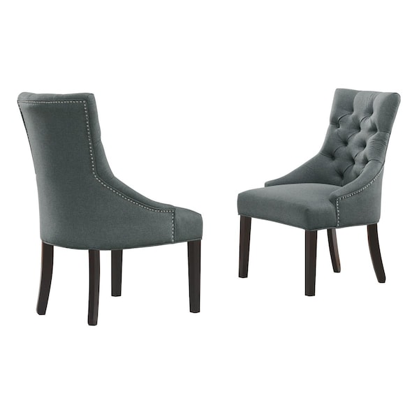 Kd Cama De Bebe Haeys Tufted Upholstered Dining Chairs, Grey, 2PK - KD3860110