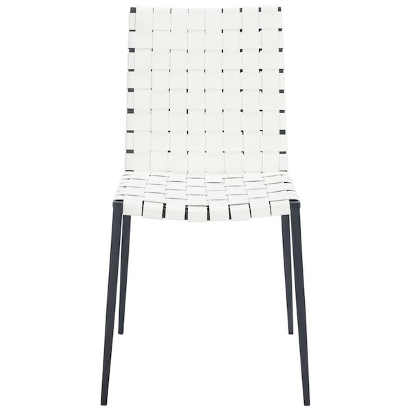 Safavieh 33.5 x 15.8 x 19.8 in. Rayne Woven Dining Chair, White & Black, 2PK - DCH3006D-SET2