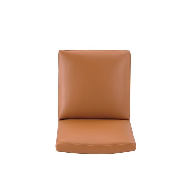 Manhattan Comfort Anna Square Faux Leather Dining Chair in Saddle - DC058-SA