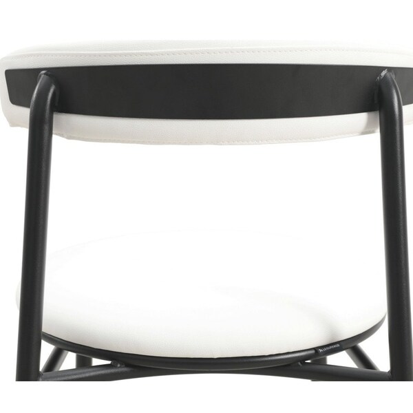 Leisuremod Lume Modern Dining Side Chair in Polyester with Black Steel Frame in White - LC20W