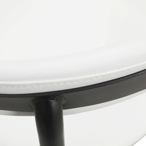 Leisuremod Lume Modern Dining Side Chair in Polyester with Black Steel Frame in White - LC20W