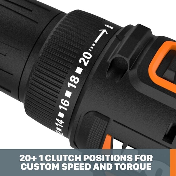Worx 20V Power Share 3/8 in. Drill/Driver, Battery and Charger Included - WX100L