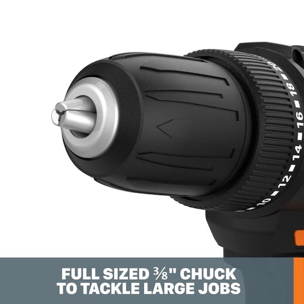 Worx 20V Power Share 3/8 in. Drill/Driver, Battery and Charger Included - WX100L