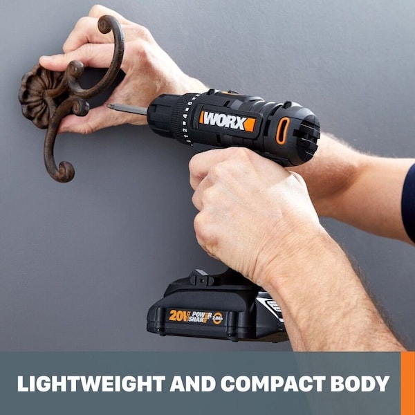 Worx 20V Power Share 3/8 in. Drill/Driver, Battery and Charger Included - WX100L