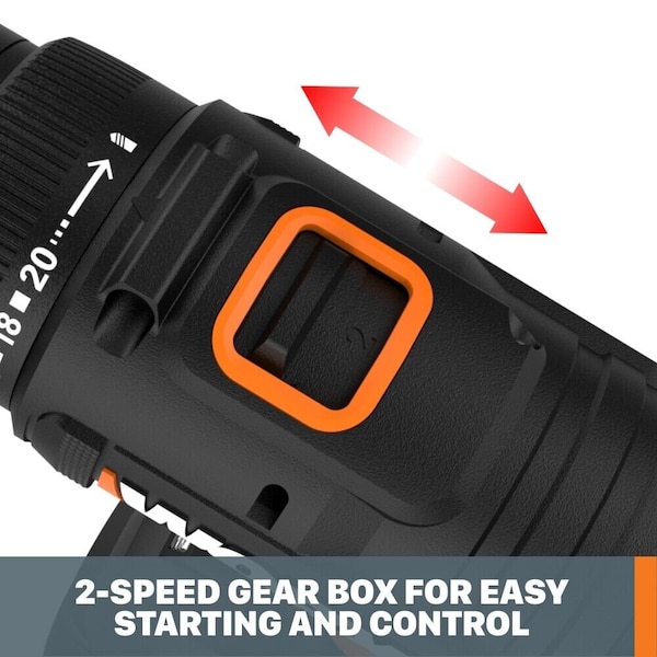 Worx 20V Power Share 3/8 in. Drill/Driver, Battery and Charger Included - WX100L