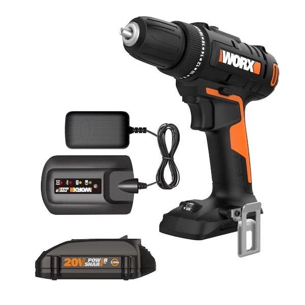 Worx 20V Power Share 3/8 in. Drill/Driver, Battery and Charger Included - WX100L