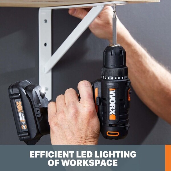Worx 20V Power Share 3/8 in. Drill/Driver, Battery and Charger Included - WX100L