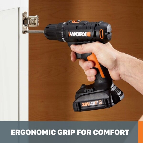 Worx 20V Power Share 3/8 in. Drill/Driver, Battery and Charger Included - WX100L