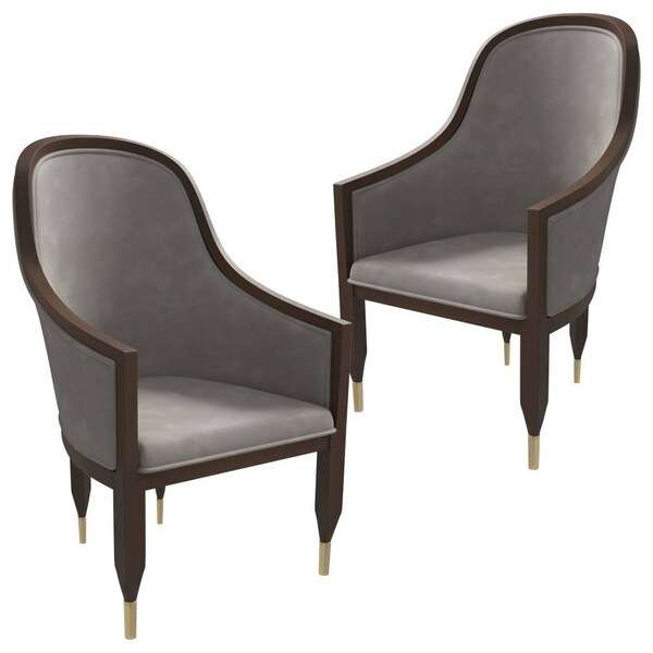 Leisuremod Elara Collection Wooden Dining Chair in Two-Tone Green, 2PK - BC26GR2