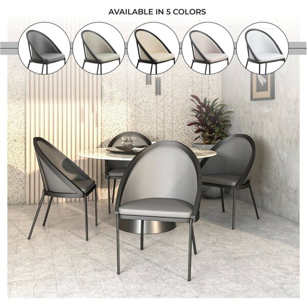 Leisuremod Urbane Collection Modern Dining Chair in Charcoal, 4PK - UC21CH4