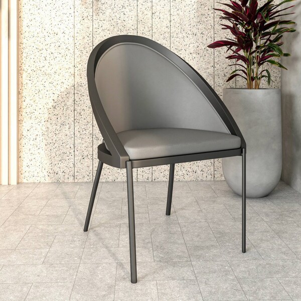 Leisuremod Urbane Collection Modern Dining Chair in Charcoal, 4PK - UC21CH4