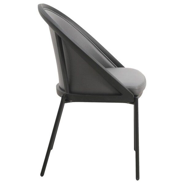 Leisuremod Urbane Collection Modern Dining Chair in Charcoal, 4PK - UC21CH4