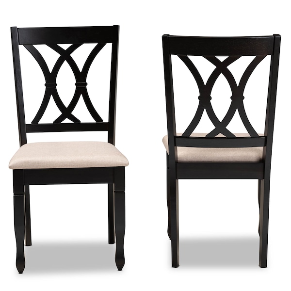 Baxton Studio Reneau Sand Upholstered Espresso Wood 2-Piece Dining Chair Set - 162-10527
