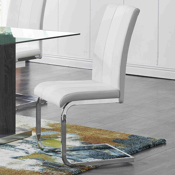 Global Furniture Usa Contemporary Fabric, PU D915 3 White Dining Chairs - 2978