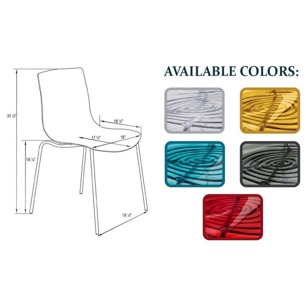 Leisuremod Astor Plastic Dining Chair with White Steel Base in Orange, 2PK - ACW-20OR2