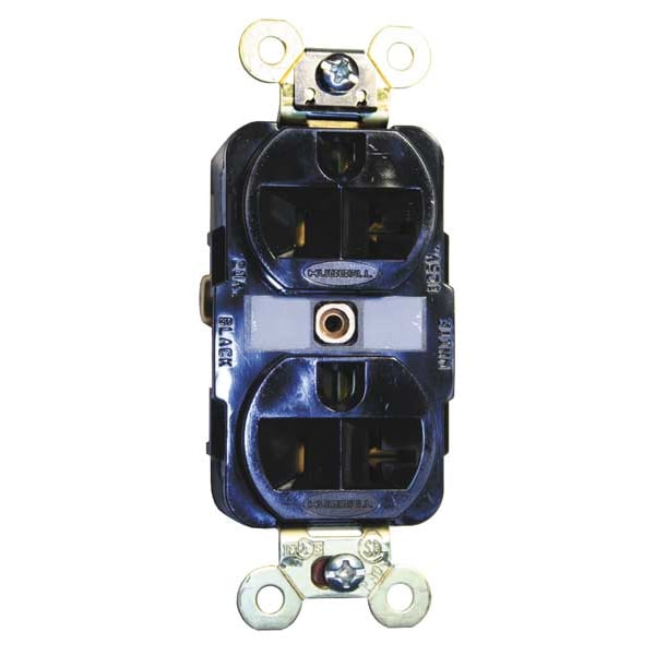 Hubbell 20A Duplex Receptacle 125VAC 5-20R BK - HBL5362BK
