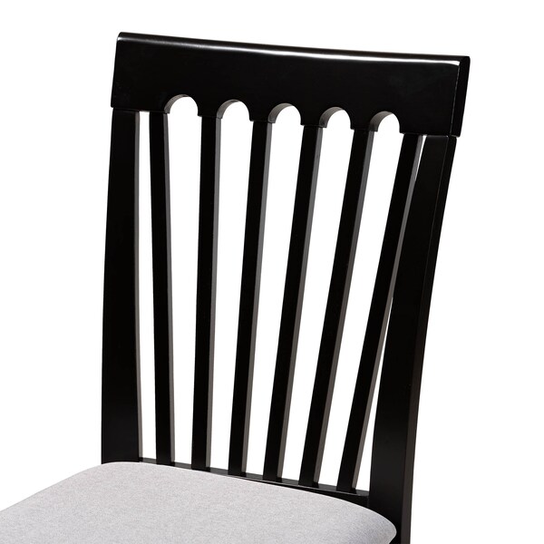 Baxton Studio Minette Gray Upholstered and Espresso Wood 2-Piece Dining Chair Set - 166-10522