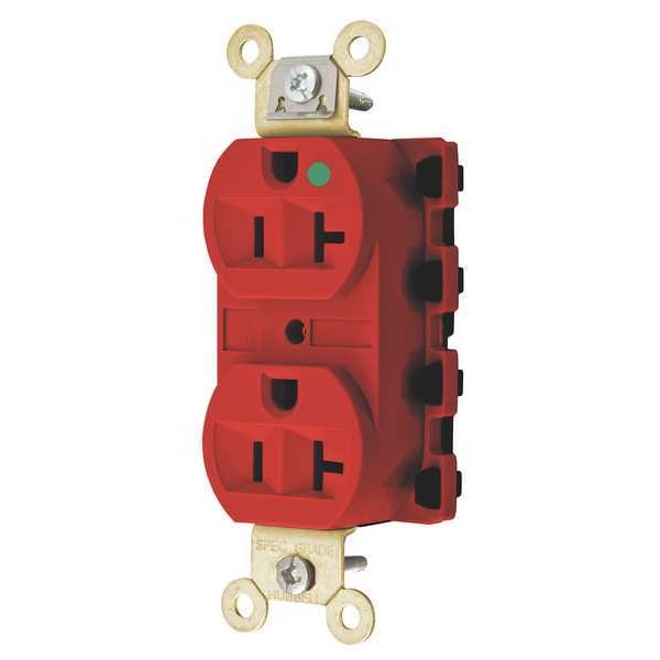 Hubbell 20A Duplex Modular Receptacle 125VAC 5-20R RD - SNAP8300RA