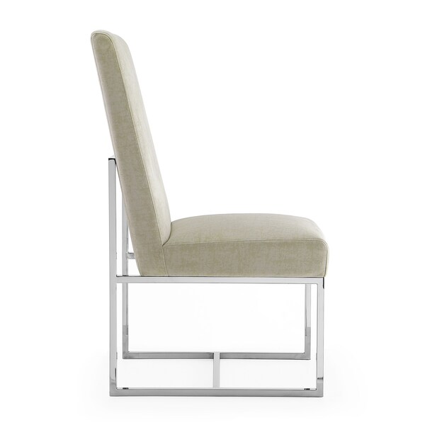 Manhattan Comfort Element Velvet Dining Chair in Champagne (Set of 2) - 2-DC030-OM