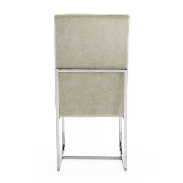 Manhattan Comfort Element Velvet Dining Chair in Champagne (Set of 2) - 2-DC030-OM