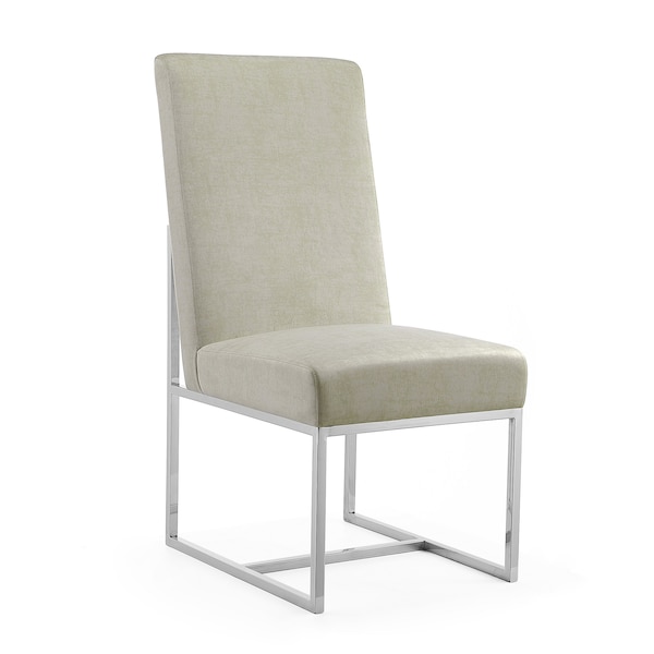 Manhattan Comfort Element Velvet Dining Chair in Champagne (Set of 2) - 2-DC030-OM