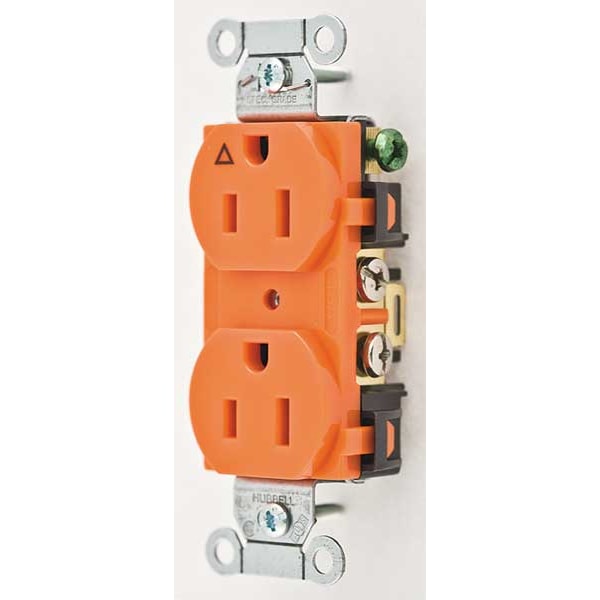 Hubbell 15A Duplex Receptacle 125VAC 5-15R OR - IG15CR